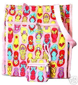 Cute and Fun Pink Flip Flop Diaper Bag Beach Bag Tote Purse