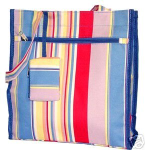 Trendy Blue Stripe Handbag Diaper Bag