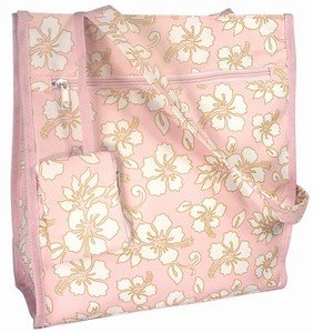 Pink HAWAIIAN Floral Print Purse Diaper Beach Bag