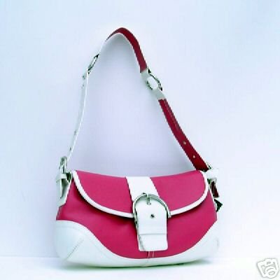 Trendy Belted Hobo Purse Hot Pink