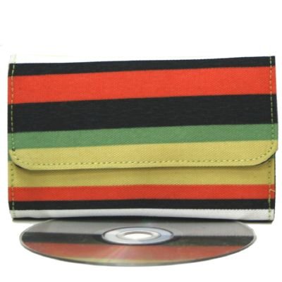 Trendy Orange Stripe Mini Wallet