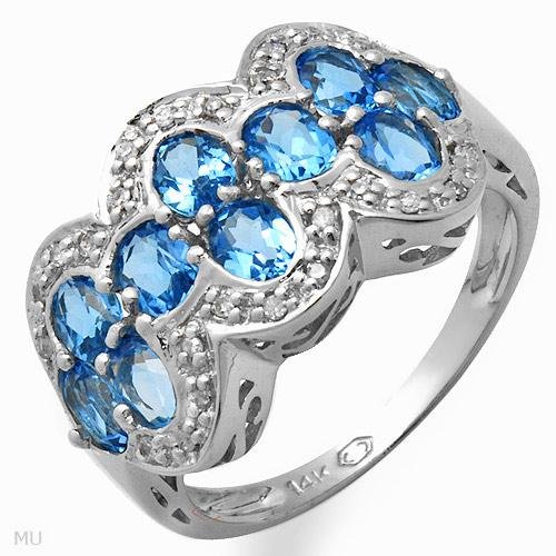 Irresistible Diamond and Topaz Ring 2.10ctw