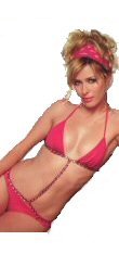 Triangle Top Monokini with Jeweled Body Chain