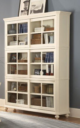 MODERN WHITE HOME OFFICE BOOKCASE FURNITURE CABINET