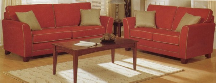 MODERN RED SET SOFA LOVE SET SEAT COUCH LIVING ROOM
