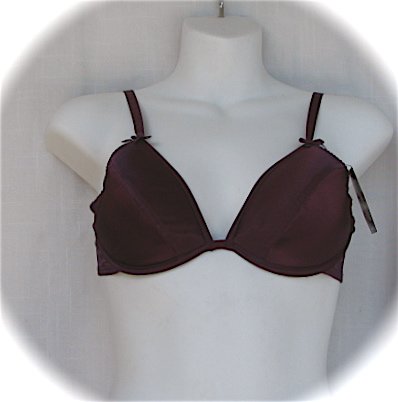 Rampage Sexy Satin Bra Plum 34B NWT