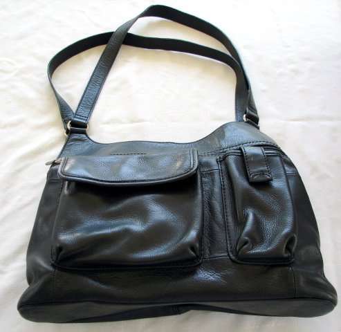 FOSSIL Black Leather Purse Handbag
