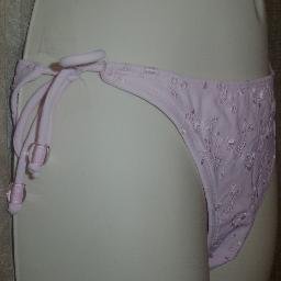 NWT Daffy Light Pink Side Tie Bikini Bottom Large