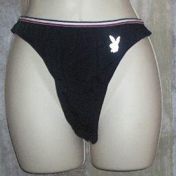 NWT Playboy Black Rio Bikini Bottoms Elastic Waist XL