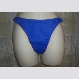 NWT Playboy Blue Bikini Thong w Red Threaded Detail L