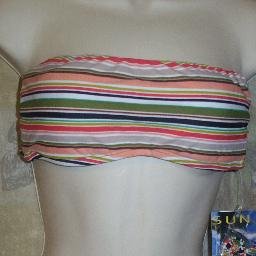 NWT Sun Blush Striped Bandeau Swim Top 10