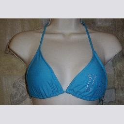 NWT Playboy Aqua Padded Triangle Bikini Swim Top L