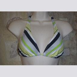 NWT Waterfront Surf Diaganol Strip Halter Swim Top M