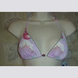 NWT Summer Girl Pink Floral Print Triangle Bikini Top XL