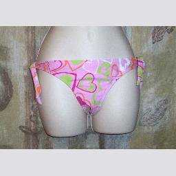 NWT Beach Lingo Pink Heart Bikini Tie Side Bottom M