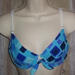 NWT Chica Rica Blue Print Underwire Bikini Swim Top M