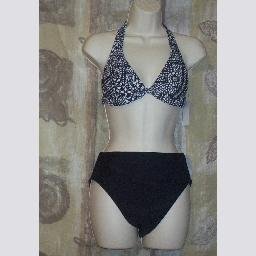 NWT Christina 2 pc.Black White Halter High Wst Bottom10