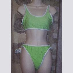 NWT Delfina Green & White Sport Bikini Swimwuit L
