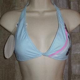 NWT Summer Girl Light Blue Palm Tree Halter Swim Top M