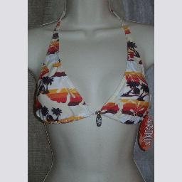 NWT Swimix Palm Tree Print Halter Bikini Swim Top L