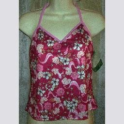 NWT Body ID Pink Floral Print Tankini Swim Top 11 12