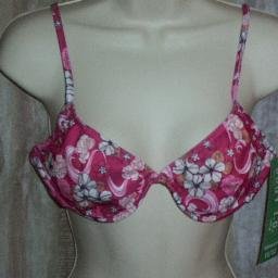 NWT Body ID Underwire Bikini Top Pink Floral Print 11