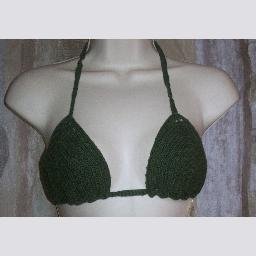 NWT Abercrombie & Fitch Crocheted Green Bikini Top M