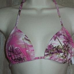 NWT Old Navy Pink Print Triangle Bikini Swim Top Small