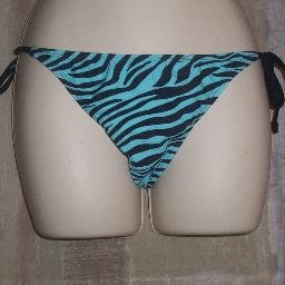 NWT Old Navy Blue Swirl Side Tie Bikini Swim Bottoms S