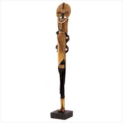 Golden Leopard Zulu Statue
