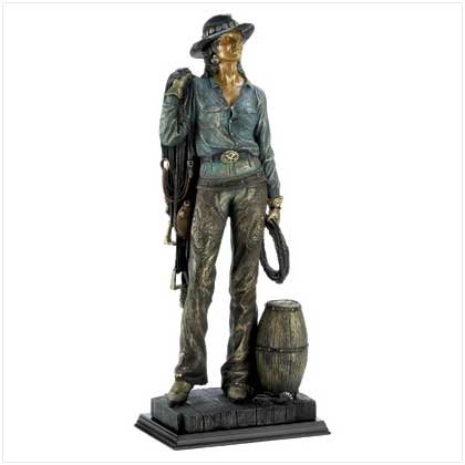 Old West Cowgirl Statue