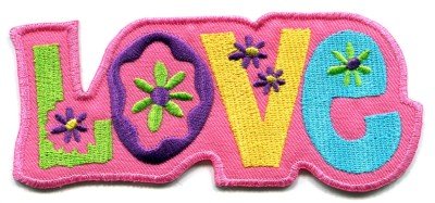 Love peace boho hippie flower power retro weed applique iron-on patch S-38