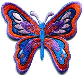 Butterfly hippie boho retro weed applique iron-on patch S-179