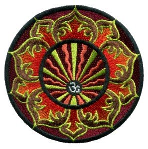 Aum om infinity lotus trance hindu hindi yoga indian iron-on patch T-3
