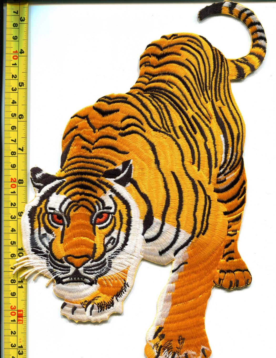 Tiger cat puma jaguar lion leopard animal iron-on patch XL 7 X 11.25 inches!