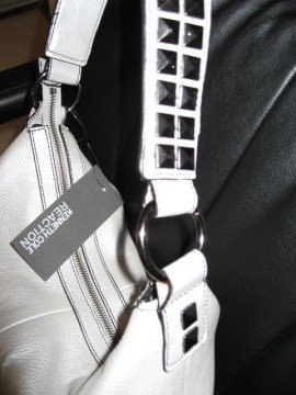 Silver Leather Handbag by Kenneth Cole