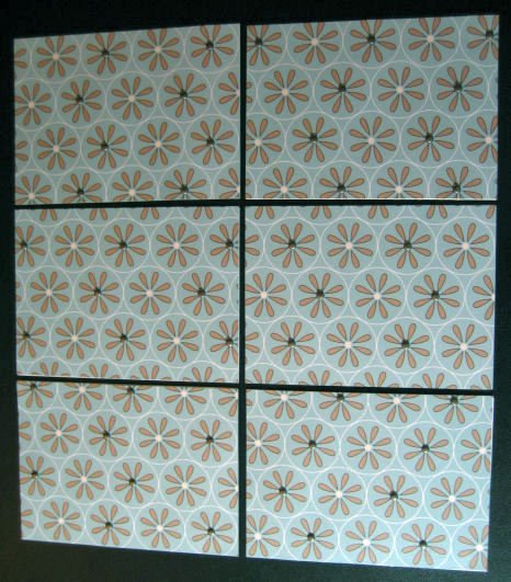 Six 6 Handmade Cards Card Aqua Blue and Brown with brads