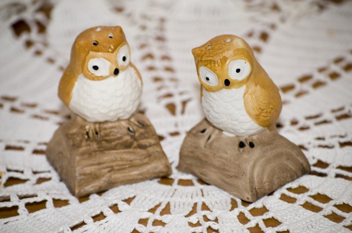 Vintage Owl Salt and Pepper Shakers