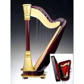 Harp Wooden Miniature Musical Instrument with Case