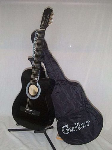 38" Black Cut Away Guitar with Carrying Bag And Accessories