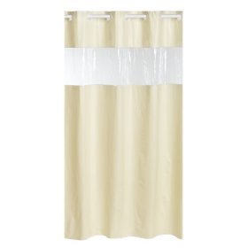 Beige 8 gauge Vinyl Hookless Shower curtain