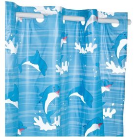 Dolphins Vinyl Hookless Shower curtain
