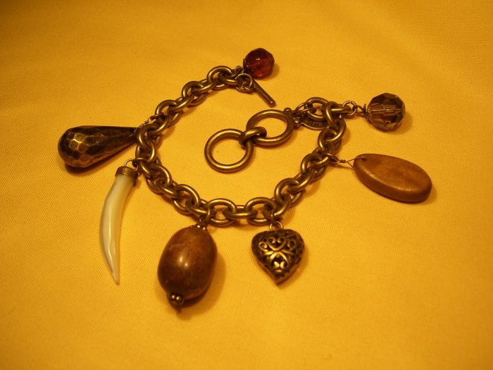 Brass charm bracelet-23086