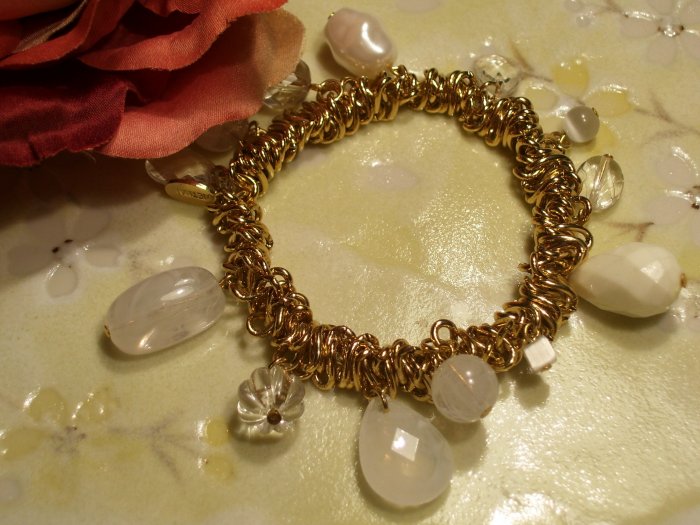 Gold Pearl Beaded Bracelet-25333