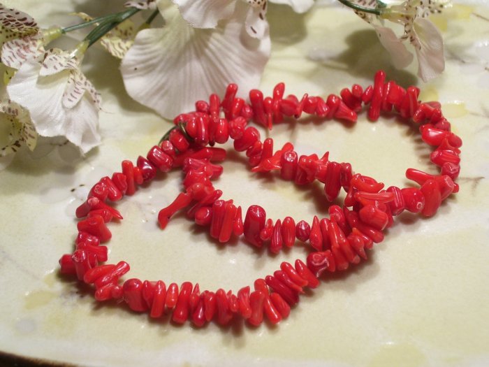 Red Coral Bracelet set of 2-40303