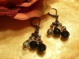 Black pearl hematite dangling earrings-30004