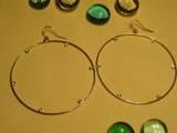 Gold cubic zirconia large circle earrings-51683