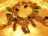 Gold with Green crystal bracelet-75077