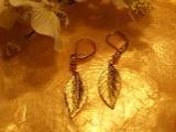 Gold leaf earrings-82321