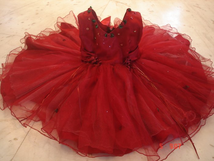 Designer Red Baby Frock